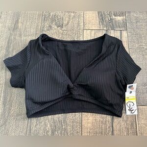 NWT black padded‎ crop top